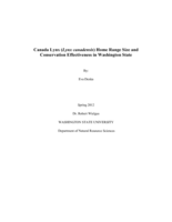 Canada lynx (lynx canadensis) home range size and conservation effectiveness in Washington state