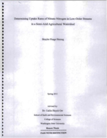 Determining uptake rates of nitrate-nitrogen in low-order stream in a semi-arid agricultural watershed