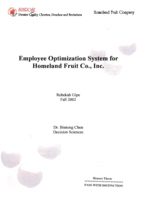 Employee optimization system for Homeland Fruit Co., Inc.