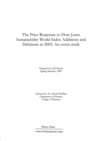 The price response to Dow Jones sustainability world index additions and deletions in 2005: An event study