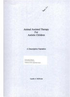 Animal assisted therapy for autistic children a descriptive narrative