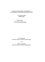 College recruitment techniques - WSU honors college recruitment video