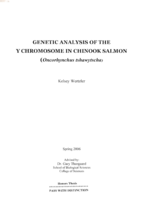 Genetic analysis of the Y chromosome in Chinook salmon (oncorhynchus tshawytscha)