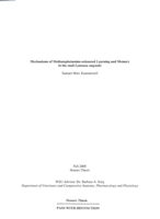 Mechanisms of Methamphetamine-enhanced learing and memory in the snail lymnaea stagnalis