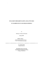Inclusion implementation and attitudes in Washington State high schools