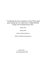 Confirming the down regulation of four DNA repair genes during the over expression of High Mobility Group A1b in human breast cells