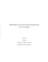 Multiple intelligence and the essential academic learning requirements: Can they work together?