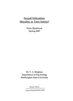 Sexual education: morality or teen safety?
