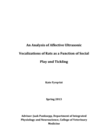 An analysis of affective ultrasonic vocalizations of rats as a function of social play and tickling