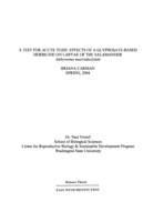 A test for acute toxic effects of a glyphosate-based herbicide on larvae of the salamander