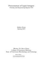 Presentation of lipid antigen: Cloning and sequencing equine CDI