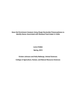 Gene Set Enrichment Analysis Using Single Nucleotide Polymorphisms to Identify Genes Associated with Residual Feed Intake in Cattle