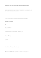 Self-Care Needs of Family Caregivers of Depression: Management and Prevention of Caregiver Burnout