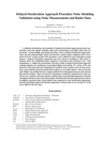 Delayed Deceleration Approach Procedure Noise Modeling Validation using Noise Measurements and Radar Data