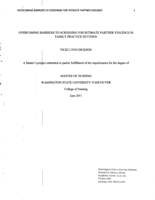 Overcoming Barriers to Screening for Intimate Partner Violence in Family Practice Settings