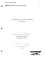 Applying Nutrition Education in Community Health Nursing