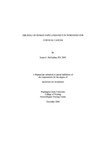 The Role of Human Papillomavirus in Screening for Cervical Cancer