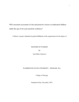 Will consistent assessment of risk and protective factors in maltreated children under the age of ten years promote resiliency?