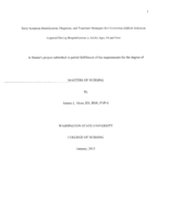 Early Symptom Identification, Diagnosis and Treatment Strategies for Clostridium Difficile Infection Acquired During Hospitalization in Adults Ages 18 and Over
