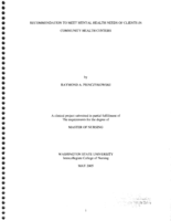 Recommendation to Meet Mental Health Needs of Clients in Community Health Centers