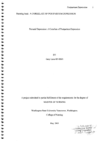 Prenatal Depression: A Correlate of Postpartum Depression