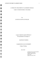 Alternative Treatment of Alzheimer's Disease: Family Interventions in the Home