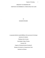 Frequency of Screening For Substance Use Disorder In a Nursing Practice Clinic
