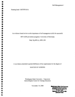 An Evidence-Based Review on the Importance of Self-Management Skills for Successful HIV/AIDS Prevention Programs: University of Botswana