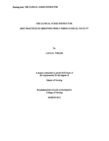 The Clinical Nurse Instructor: Best Practices in Orienting Newly Hired Clinical Faculty