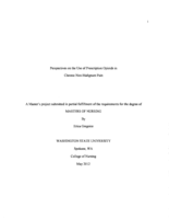 Perspectives on the Use of Prescription Opioids in Chronic Non-Malignant Pain
