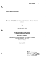 Prevention of Child Maltreatment Through Home Visitation: A Review of Selected Literature