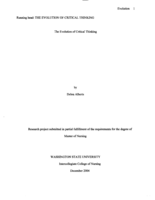 The Evolution of Critical Thinking