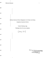 Child and Adolescent Obesity Management in the Primary Care Setting: Integrating Concepts into Practice