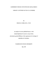 Alzheimer's Disease and Estrogen Replacement Therapy: Another Factor to Consider