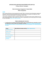 Public Archaeology & Engagement in Popular Media Assignment