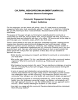 Cultural Resource Management (ANTH 535) Community Engagement Assignment