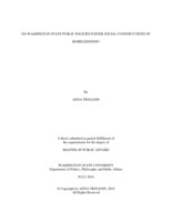 Do Washington state public policies foster social constructions of homelessness?