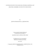 An intensive review of the literature: exploring emotional and behavioral disorders and effective interventions