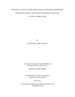 The Effects and Economic Implications of Differing Phosphorus Fertilizer Sources, Application Techniques and Rates in the Columbia Basin