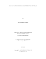 DATA ANALYTICS METHODOLOGIES FOR BUSINESS PRINCIPLES