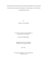 Exploring the Postsecondary Transition Experiences of Students Who Are Deaf and Hard of Hearing and Enrolled at Institutions of Higher Education