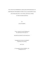 TNF[alpha] G308A Polymorphism Is Associated with Resilience to Performance Impairment During Total Sleep Deprivation and Increased Delta and Theta Spectral Power in the Non-REM Sleep EEG