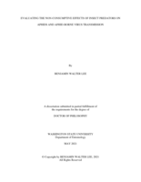 EVALUATING THE NON-CONSUMPTIVE EFFECTS OF INSECT PREDATORS ON APHIDS AND APHID-BORNE VIRUS TRANSMISSION