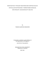 INVESTIGATION OF TRIVALENT NEODYMIUM AND EUROPIUM OXALATE CRYSTALLIZATION PROCESSES: THERMODYNAMIC MODELING, SPECTROSCOPY, AND MICROSCOPY ANALYSIS