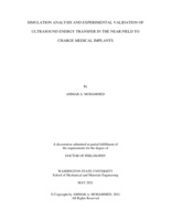 SIMULATION ANALYSIS AND EXPERIMENTAL VALIDATION OF ULTRASOUND ENERGY TRANSFER IN THE NEAR FIELD TO CHARGE MEDICAL IMPLANTS