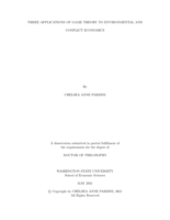 Three applications of game theory to environmental and conflict economics