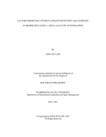 FACTORS PREDICTING STUDENT-ATHLETE RETENTION AND ATTRITION IN HIGHER EDUCATION: A META-ANALYTIC INVESTIGATION