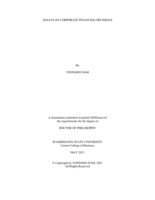 ESSAYS ON CORPORATE FINANCING DECISIONS