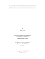 CHARACTERIZATION OF VIRUSES IN LEGUME VEGETABLES AND IDENTIFICATION OF APHID RESISTANCE IN LENTIL GERMPLASM