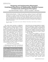 Designing and Implementing Meaningful Field-Based Experiences for Mathematics Methods Courses: A Framework and Program Description
